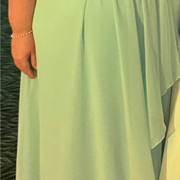 Azazie Omari Bridesmaid Dress Sky Blue A-Line Chiffon - Picture 2 of 2